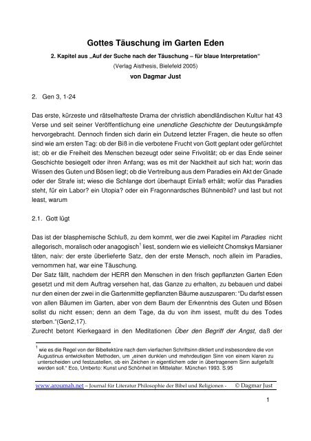 Gottes Tauschung Im Garten Eden Aroumah Journal