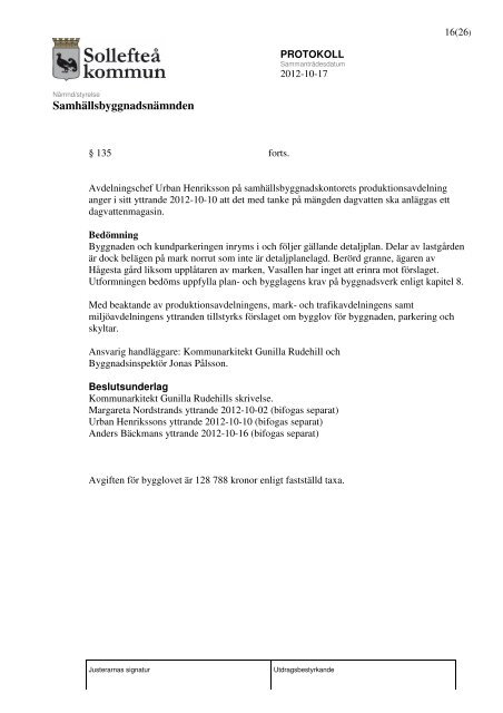 SamhÃ¤llsbyggnadsnÃ¤mnden 2012-10-17.pdf - SollefteÃ¥ kommun