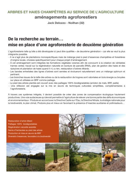 mise en place d'une agroforesterie de deuxième ... - Arbre & Paysage