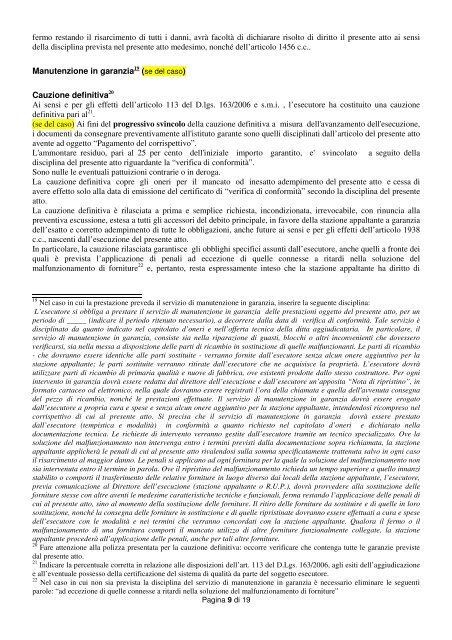 SCHEMA DI CONTRATTO PER FORNITURE DI BENI E ... - Fare