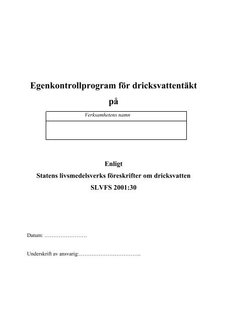 Mall For Egenkontrollprogram Hittar Du Har Kristinehamns Kommun