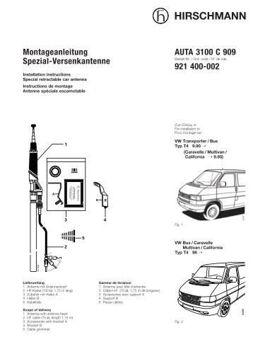 Montageanleitung Spezial-Versenkantenne AUTA 3100 ... - Weetjewel