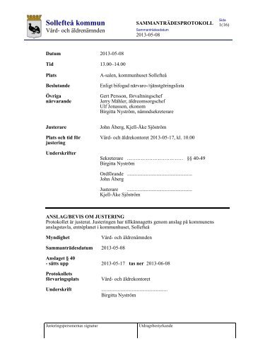 2013-05-08 Protokoll vÃ¥rd- och Ã¤ldrenÃ¤mnden.pdf - SollefteÃ¥ kommun