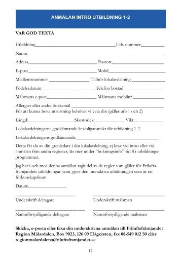 VAR GOD TEXTA ... - Friluftsfrämjandet
