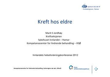 Kreft hos eldre - Sykehuset Innlandet HF