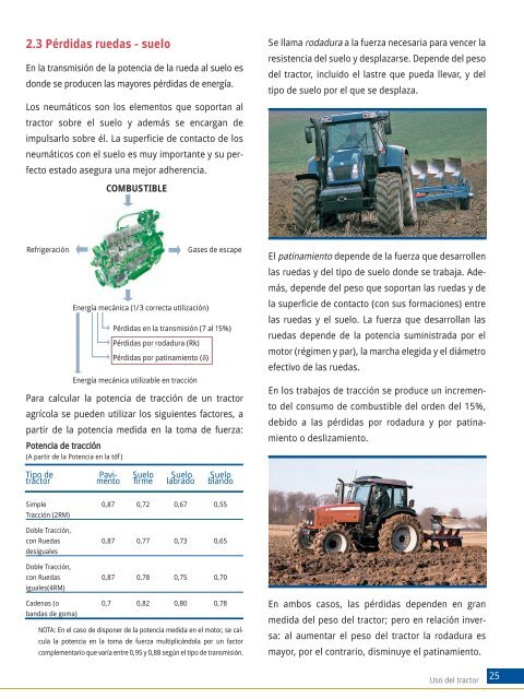 Ahorro de combustible en el tractor agrÃ­cola