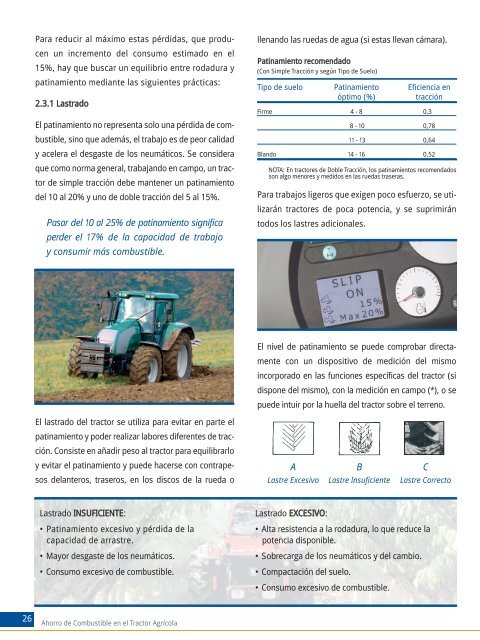 Ahorro de combustible en el tractor agrÃ­cola