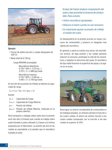 Ahorro de combustible en el tractor agrÃ­cola