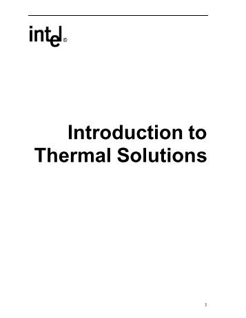 Intel Thermal Solution - Technical Expressions