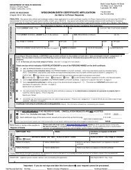 WISCONSIN BIRTH CERTIFICATE APPLICATION - Rusk County