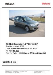 SKODA Roomster 1.9 TDI / 105 CP Anul fabricatiei: 2007 ... - Delcar