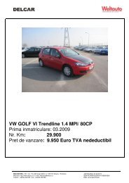 VW GOLF VI Trendline 1.4 MPI/ 80CP Prima inmatriculare ... - Delcar