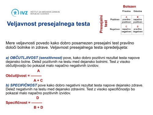 PREDSTAVITEV PRESEJALNIH PROGRAMOV - IVZ RS