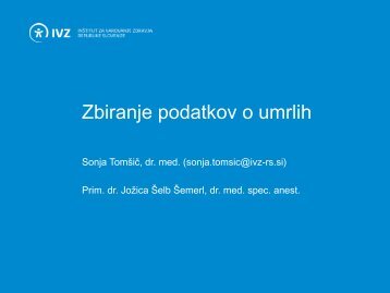 kaj je osnovni vzrok smrti? - IVZ RS