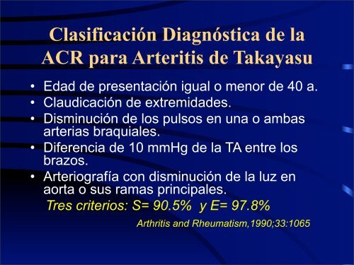 Vasculitis de Grandes y Medianos Vasos - eTableros