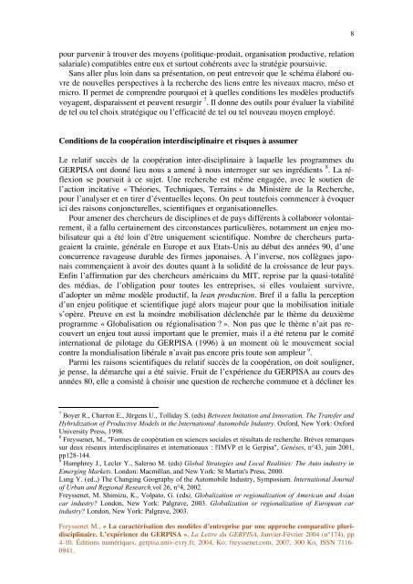 La caracterisation des modeles d entreprise par ... - Michel Freyssenet