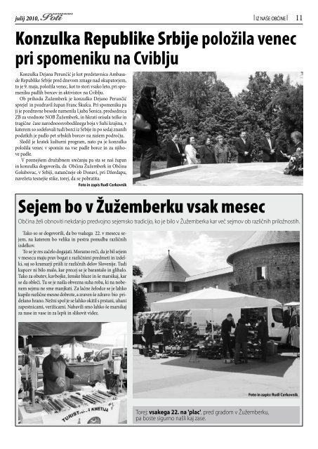 Suhokranjske poti, julij 2010 - ObÄina Å½uÅ¾emberk