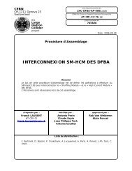 INTERCONNEXION SM-HCM DES DFBA - CERN
