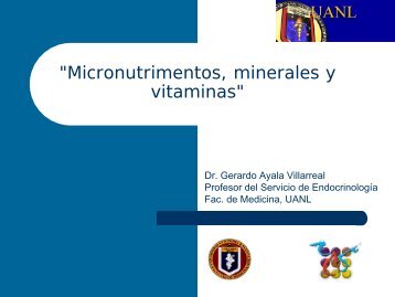 "Micronutrimentos, minerales y vitaminas" - eTableros