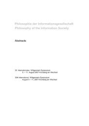 Philosophie der Informationsgesellschaft Philosophy of the ...