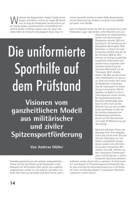 Ausgabe 1/2011 - Deutsche Olympische Gesellschaft
