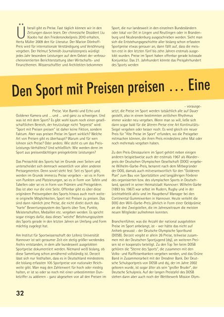 Ausgabe 1/2011 - Deutsche Olympische Gesellschaft