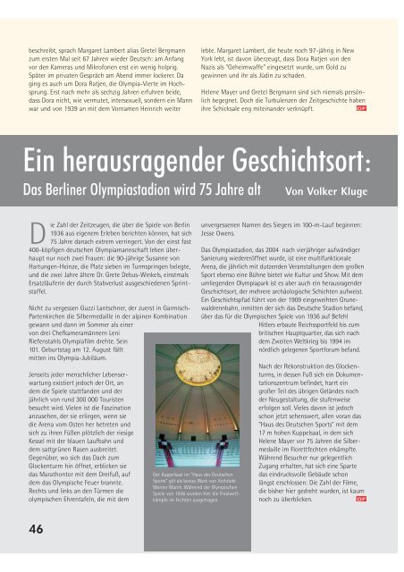 Ausgabe 1/2011 - Deutsche Olympische Gesellschaft