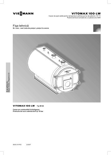 Vitomax 100-LW, Tip M148, Cazan de apa fierbinte, 2,3 ... - Viessmann