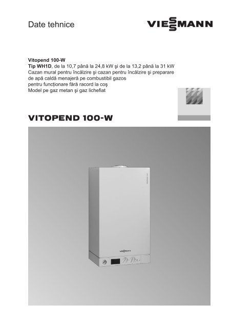 fisa tehnica cntrala termica Viessmann Vitopend 100 - Quickshop.ro