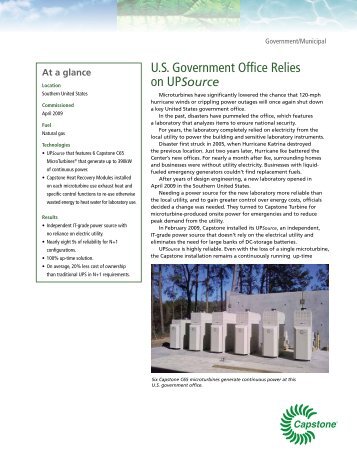 US Govt Office - Capstone Turbine