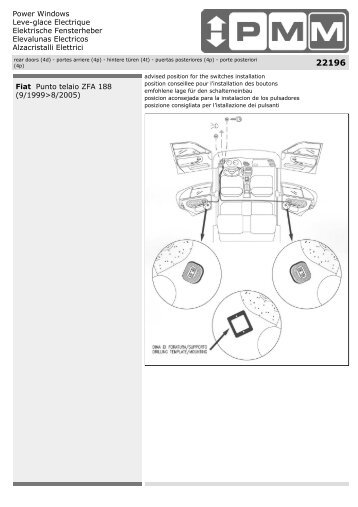 Fiat Punto telaio ZFA 188 - ALGO : Alzacristalli Elettrici - Power ...