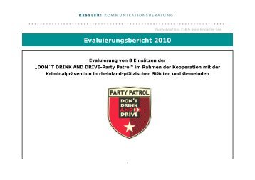 Evaluierungsbericht 2010 - DonÂ´t Drink and Drive!