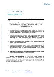 NOTA DE PRENSA PRESS RELEASE - Sala de prensa - Telefonica