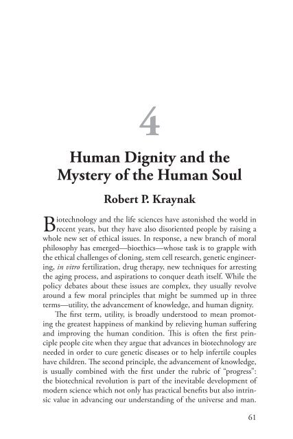 Human Dignity and Bioethics