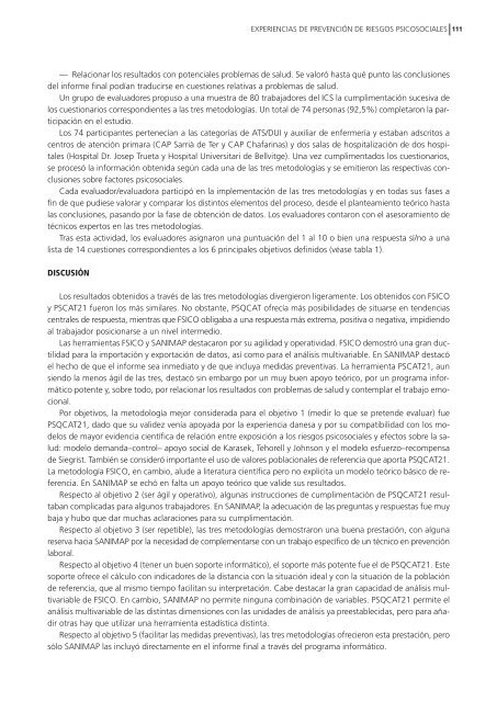 el ambiente psicosocial de trabajo y la salud - CCOO de Catalunya