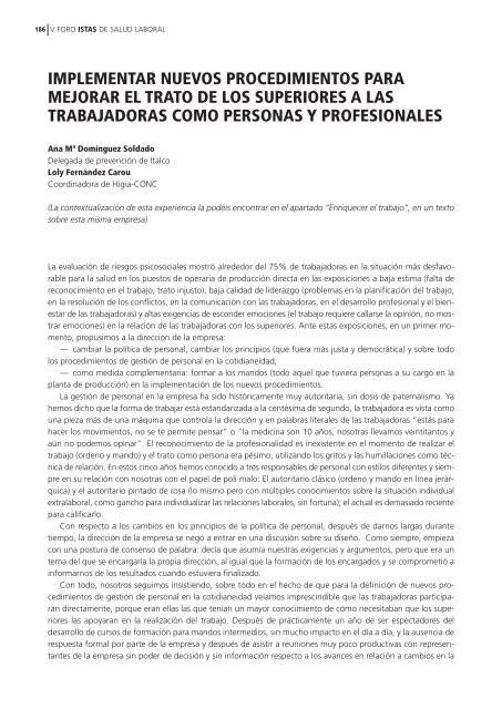 el ambiente psicosocial de trabajo y la salud - CCOO de Catalunya