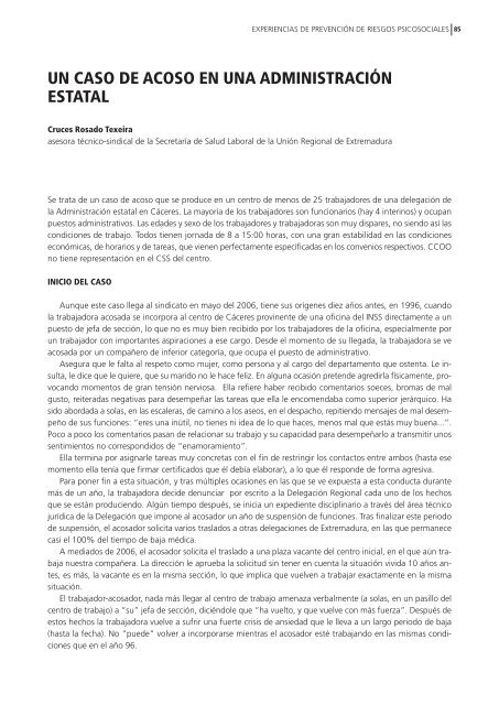 el ambiente psicosocial de trabajo y la salud - CCOO de Catalunya