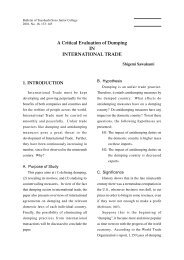 A Critical Evaluation of Dumping IN INTERNATIONAL TRADE