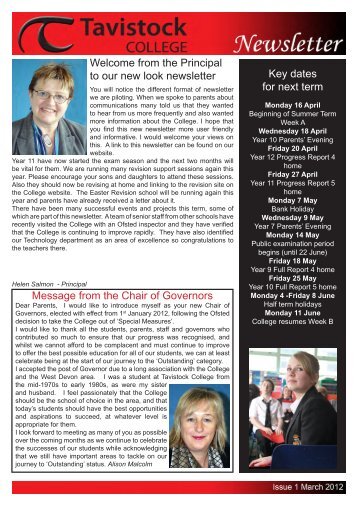 Tavistock College Newsletter March 2012