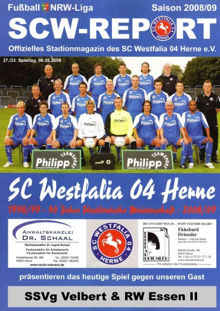 Der SCW-Kader 2008/09 - SC Westfalia 04 Herne eV