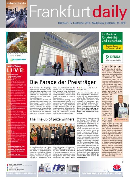 Die Parade der PreistrÃ¤ger - Frankfurt Daily