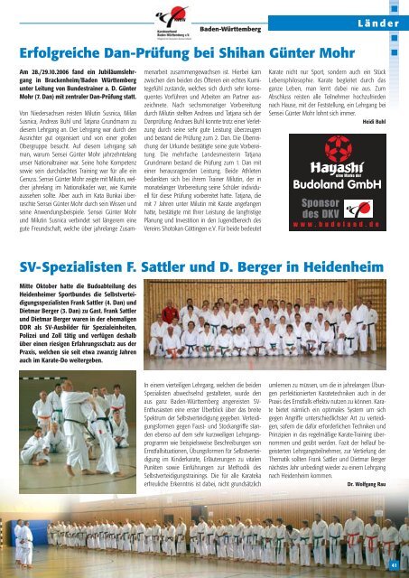 DKV Magazine - Chronik des deutschen Karateverbandes