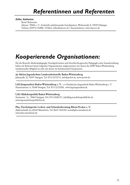 Verzeichnis der Referentinnen und Referenten - Gewerkschaft ...