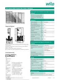 ÐÐ¸ÑÑ Ð´Ð°Ð½Ð½ÑÑ: Wilo-Comfort COR-3 Helix V 1002/K/CC - Ð½Ð°ÑÐ¾ÑÐ¾Ð² Wilo