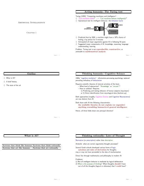 Chapter 1 Artificial Intelligence A Modern Approach Chapter 1 Artificial Intelligence A Modern Approach