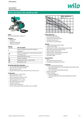 Series description: Wilo-MultiPress FMP - Atac Solutions ltd