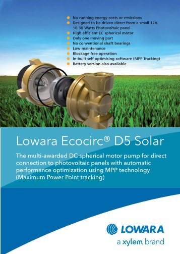 Lowara EcocircÂ® D5 Solar - Atac Solutions ltd