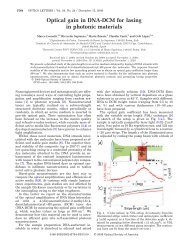 Optical gain in DNA-DCM for lasing in photonic ... - Optics InfoBase