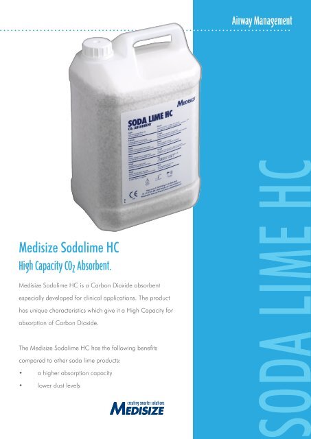 Medisize Sodalime HC High Capacity CO2Absorbent.