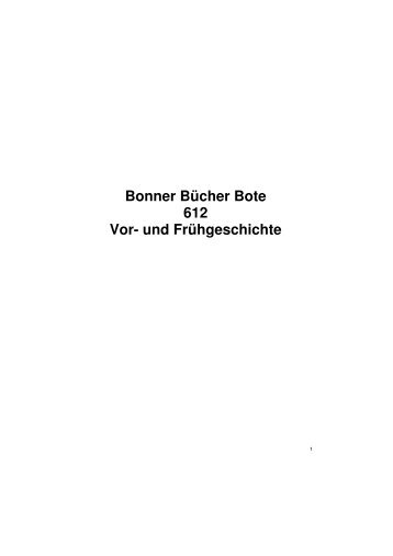 Bonner Bücher Bote 612 Vor - Dr. Rudolf Habelt GmbH